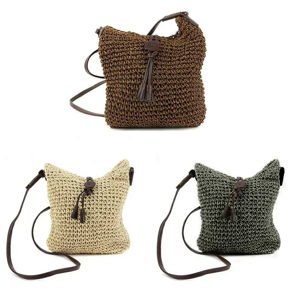 Тканая Наплечная Сумка из бумажной веревки в японском и южнокорейском стиле Hansenne