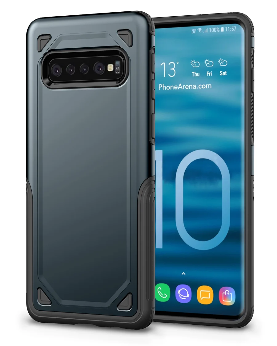 IQD чехол для samsung Galaxy S10e S10 S9 S8 Plus Note 9 8 чехол тонкий Гибридный ТПУ противоударный резиновый защитный чехол для телефона - Цвет: Dark blue