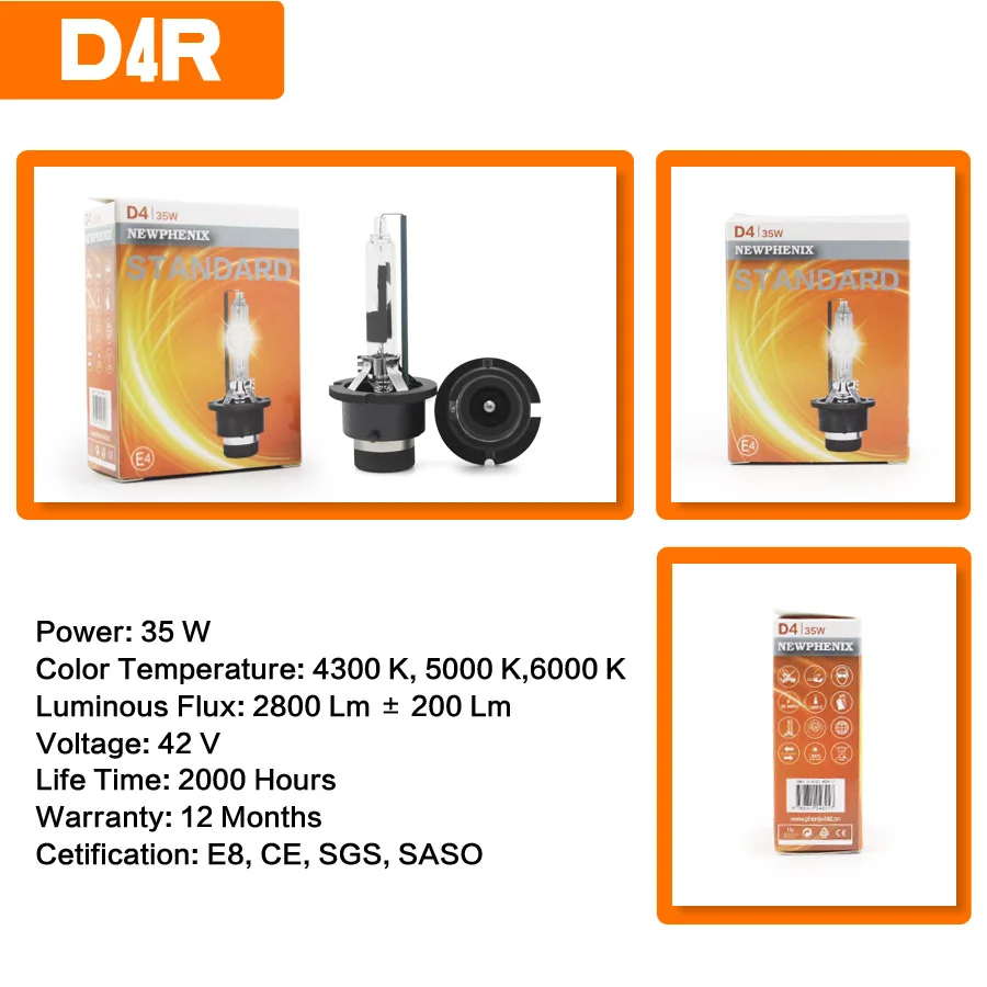 Ксеноновая лампа SHUOKE HID D4R фара фары типа 42 в 35 Вт 3000Lm 4300K 5000K 6000K 2000h срок службы
