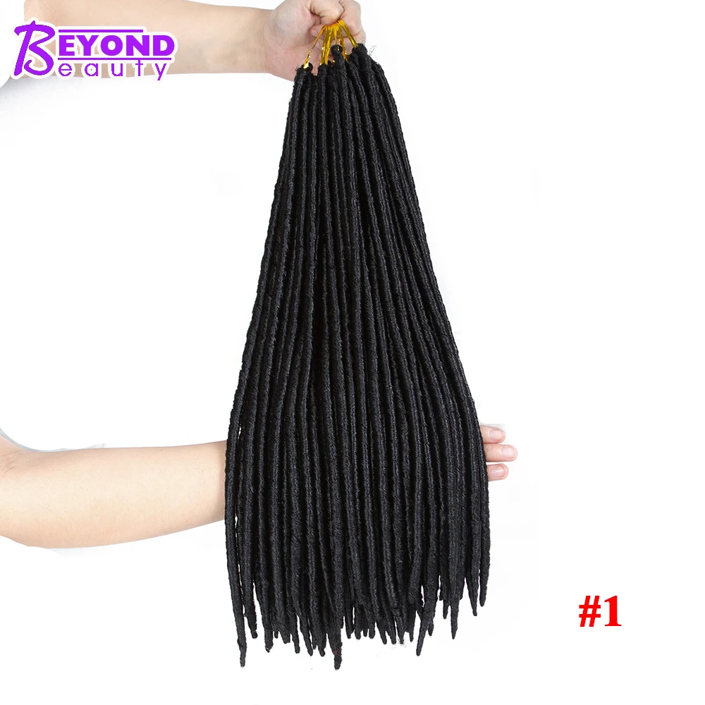 Beyond beauty синтетические вязанные крючком искусственные Locs волосы для наращивания Омбре плетение волос крючком косички 2X замки черные