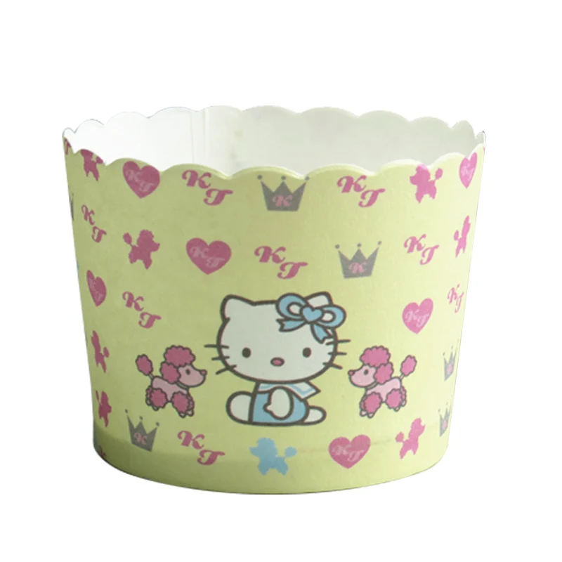 3 50 шт./пакет Милая Пижама «Hello Kitty», Пижамный костюм с изображением котенка Hello бабочка в форме сердца Мышь, украшенное красивыми цветами пирожного бумаги выпечки чашки для детей день рождения девочки мальчика на свадьбу - Цвет: 3