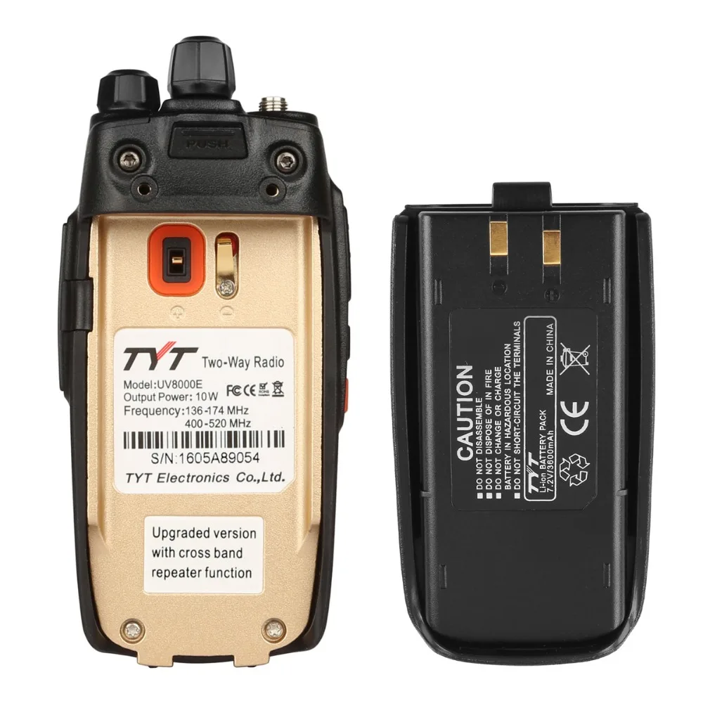 TYT UV 8000E двухдиапазонный ручной 136 174/400 520MHz Tri Power 10W поперечный репитер 3600mA