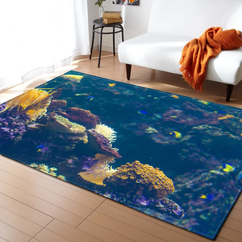 3D подводный коврик мир рыбы украшение для детской комнаты мягкие фланелевые