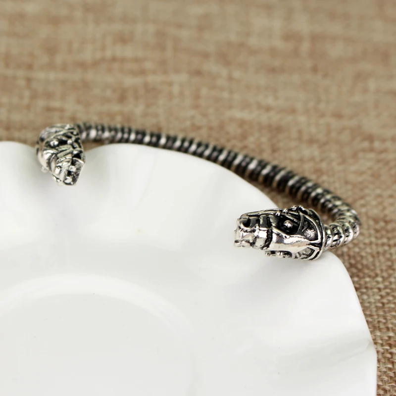 Новый дизайн браслет двуглавый волк Фенрир знак викингов ювелирный мужской для