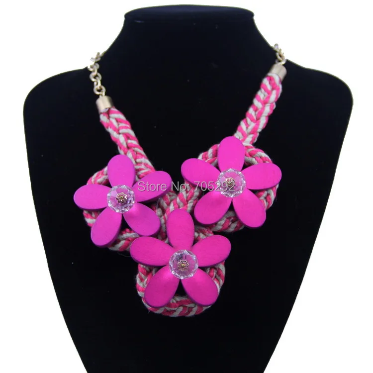 Женское деревянное Цветочное Ожерелье Подвески|statement necklace|flower pendantnecklace necklace |