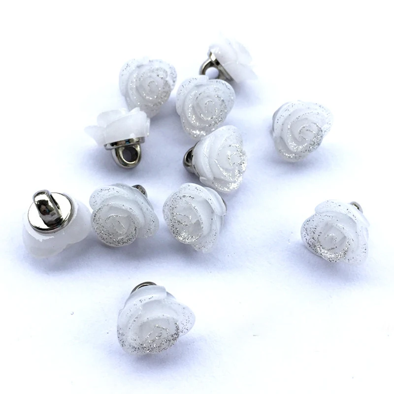 Белые пуговицы в виде цветов 12 мм рубашки трикотажные шифоновые манжеты