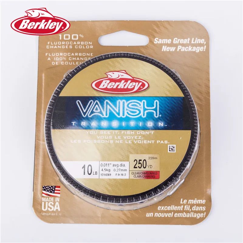 Berkley исчезают переход Малиново-красный лески 228 м/250YD flourocarbon линии ясно Цвет износоустойчивый 4/6/8/10/12/14LB