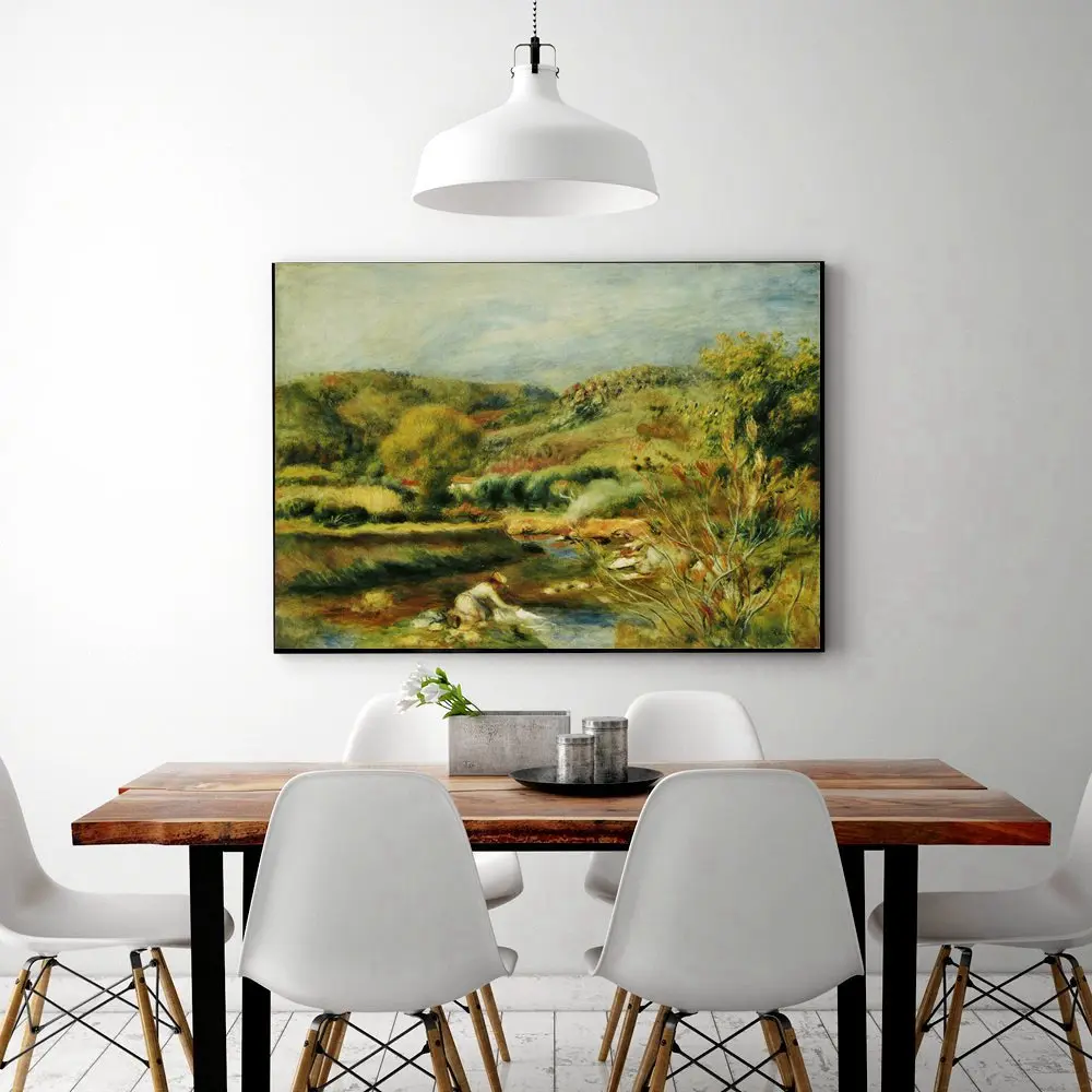 

Vintage Home Decorations Auguste Renoir "The Laundress" Landscape Artwork Canvas Painting for Living Room Wall Art Poster Print