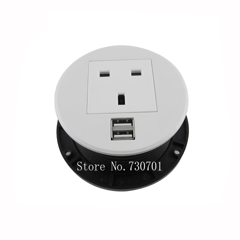 Силовая втулка 2 розетки 2 USB 1 RJ45 порты для кабельного управления слот/офисный стол/стол для конференций белый и черный цвет