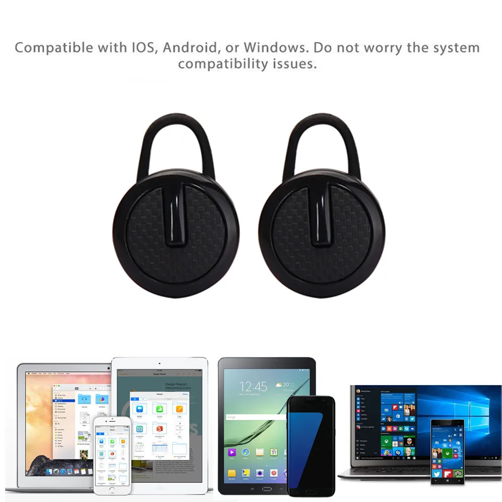 Беспроводные мини-наушники Bluetooth спортивные басовые наушники с микрофоном True Bass