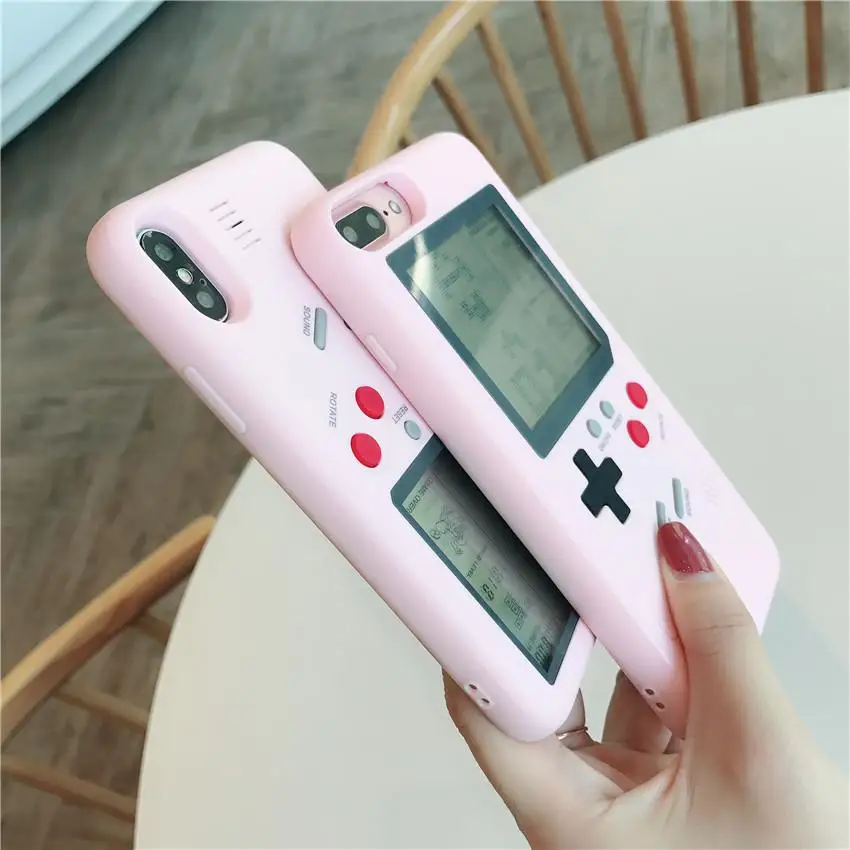Чехол для игровой приставки iphone shell Tetris Russia creative electronics P Girls Pink cover 6 7 8 x xr xs