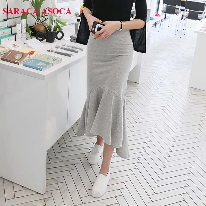 Юбка годе Женская Длинная с эластичным поясом модная облегающая Асимметричная