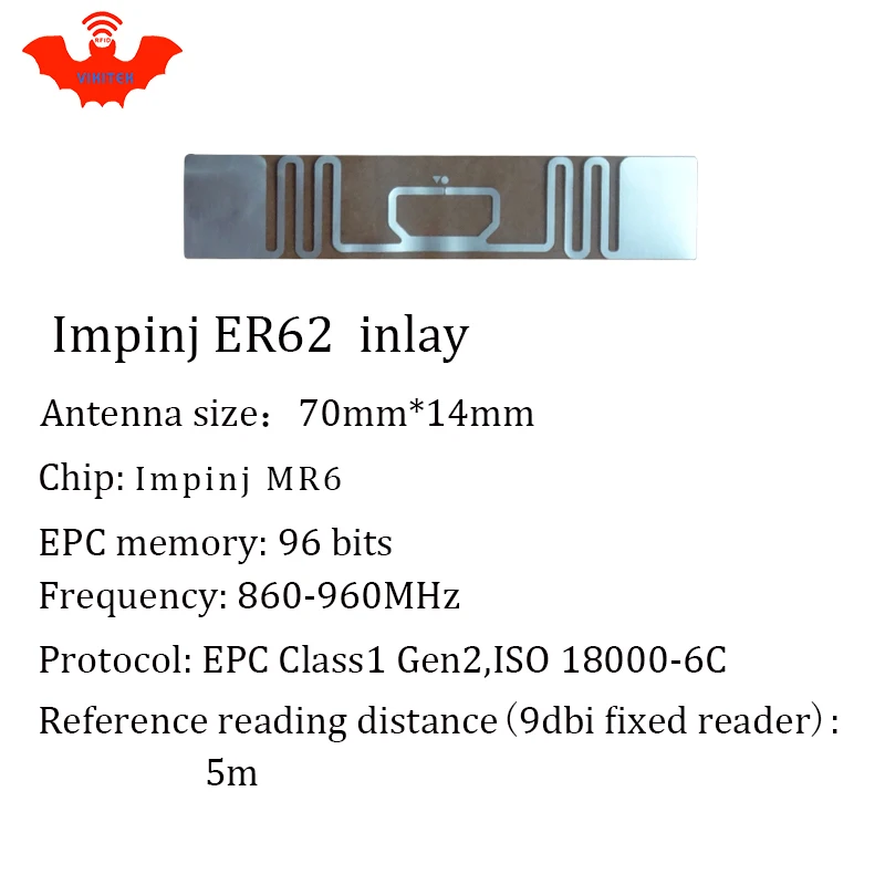 

UHF RFID tag ER62 inlay Impinj Monza R6 MR6 chip 860-960MHZ 900 915 868mhz Higgs3 EPCC1G2 6C smart card passive RFID tags label