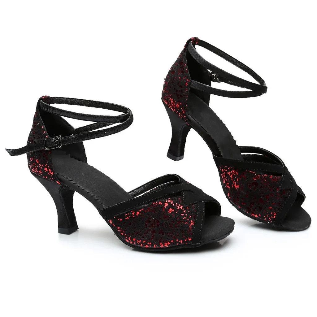Latin Dance Shoes For Women Girls Tango Ballroom High Heels soft Dancing 5/7cm Sandals#4 | Спорт и развлечения