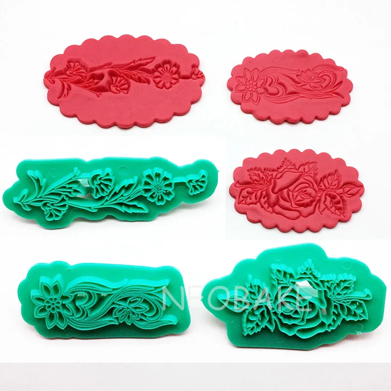 3 шт./компл. пластиковый цветочный тиснитель для торта помадки сахарные печенья