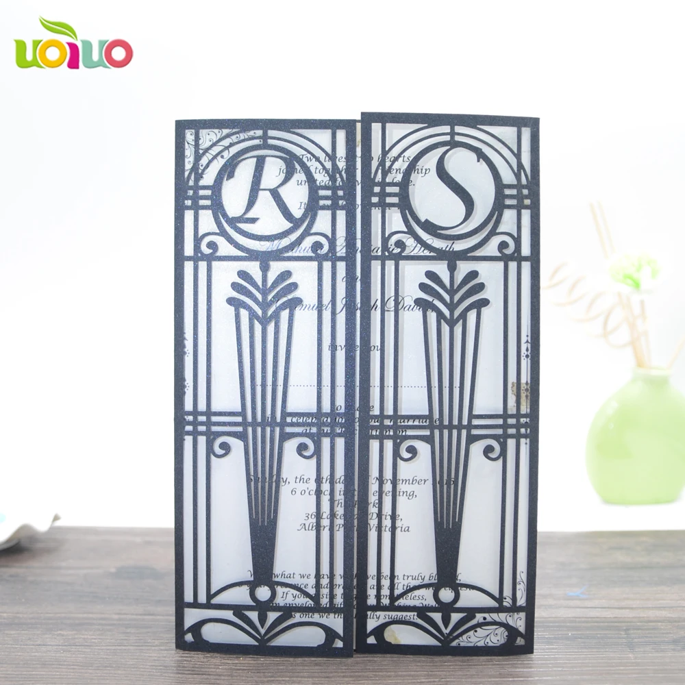 Горячие китайские свадебные пригласительные открытки лазерная резка