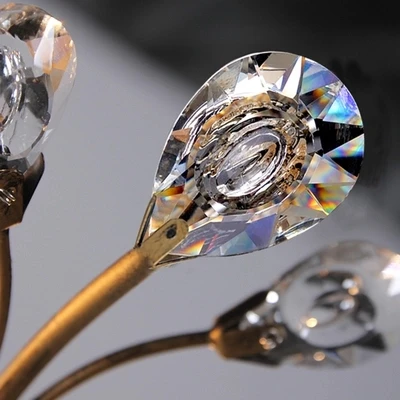 

Nordic American Iron Tree Chandelier Creative Retro Bedroom Crystal Light Modern Clothing Store Cafe Dining Chandelier