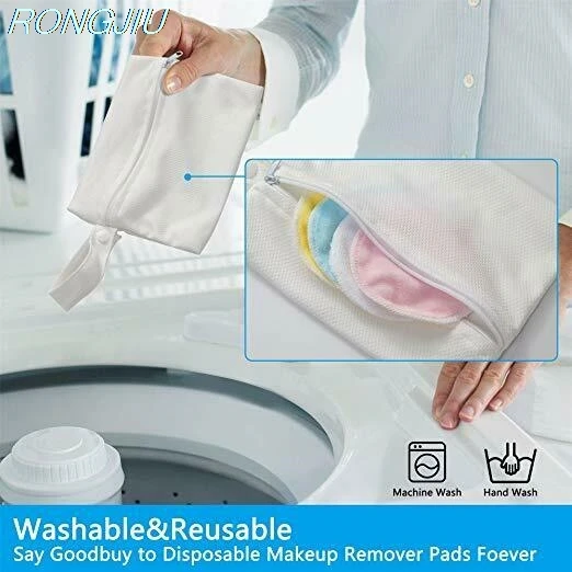 Многоразовые подушечки для снятия макияжа портативные бамбуковые двухслойные