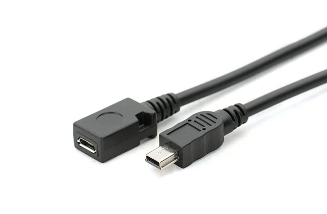 200 шт./лот 13 см USB2.0 Мини штекер-USB микро гнездо адаптер конвертер кабель для