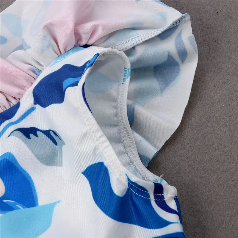 2019 New Summer Kids Baby Girls Swimsuit Swimwear Floral Ruffles 2Pcs Swimming Bikini Bathing Suit Beachwear | Спорт и развлечения