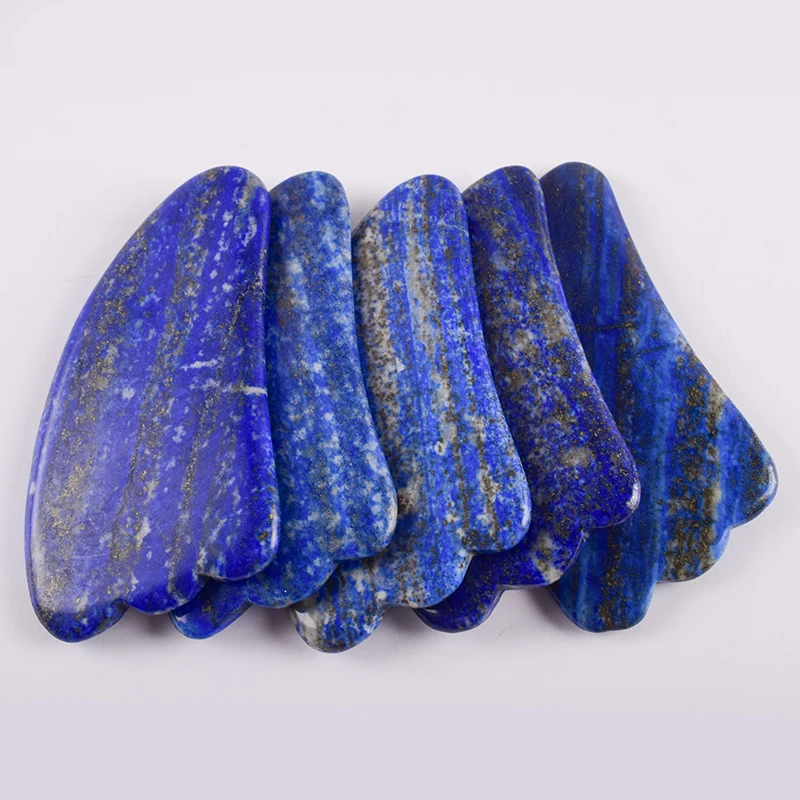 Драгоценный камень Gua Sha инструмент для массажа лица натуральный Лазурит спа иглоукалывание выскабливание Исцеление тела забота о здоровье красота макияж