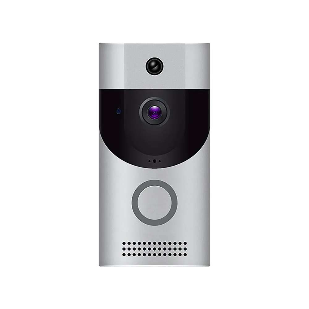 Серебристый HD 720P Smart Vision WiFi дверной звонок беспроводной домофон дверной звонок Sercurity камера движения PIR монитор ночного видения приложение дистанционное управление - Цвет: Серебристый