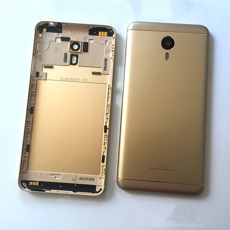 Чехол на заднюю крышку батарейного отсека для MEIZU M3 Note 5,5 дюйма M681h m681q с объективом камеры+ Кнопки громкости - Цвет: Gold without Buttons
