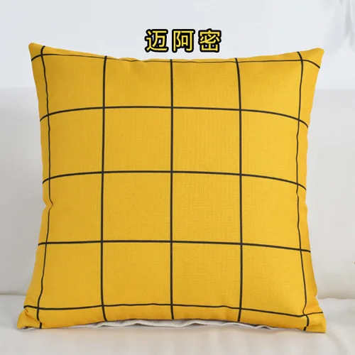 Cushion cover4 Геометрическая желтая черная подушка наволочка хлопок льняные подушки украшения Современные диванные декоративные подушки винтажные наволочки - Цвет: Cushion cover4