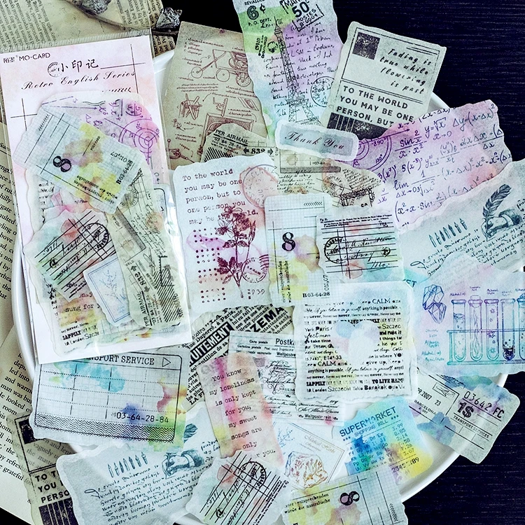 Xiaoyinji 60 шт/пакет Винтаж цветет vs матом планировщик наклейки васи Бумага наклейки новости Бумага билеты канцелярские наклейки - Цвет: Xiaoyinji