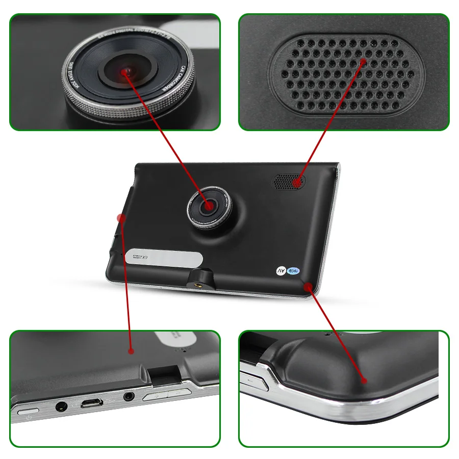 Topsource 7 ''Автомобильный видеорегистратор gps Навигация 16G/512 MB AVIN android камера