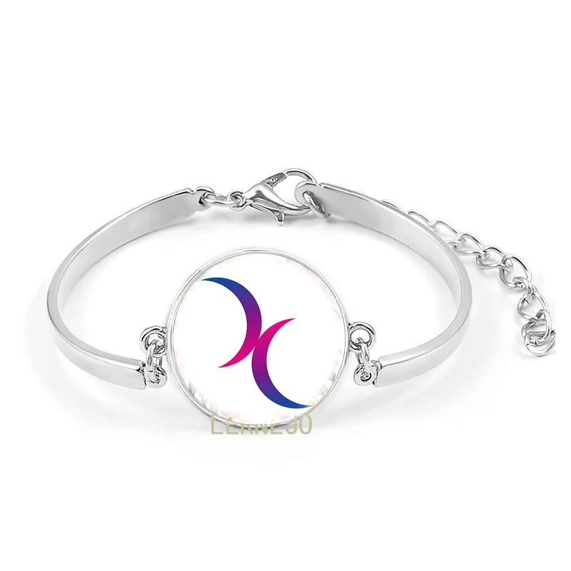 Флаг топ символ значок браслета гордость два сердца полумесяц браслет с