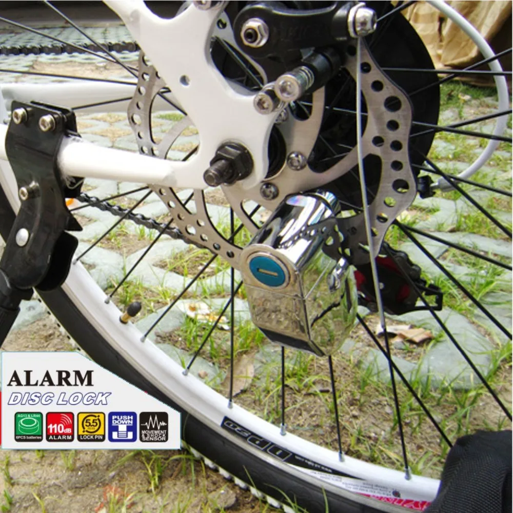 6.0mm Black Security Anti Thief Motorbike Motorcycle Wheel Disc Brake alarm lock &amp bag and reminder spring cable Free Shipping |