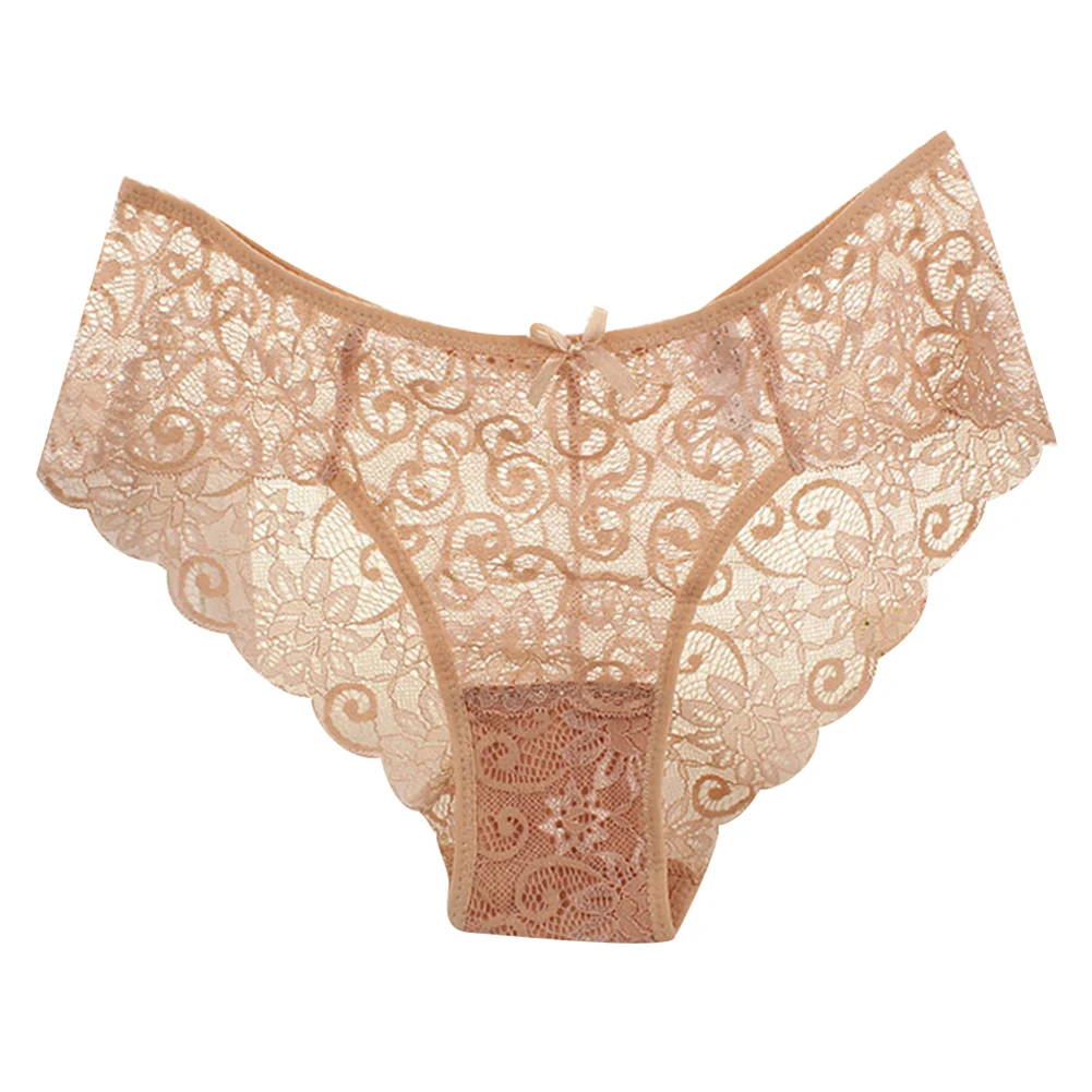

Hot Women's Summer Soft Lace Bowknot Transparent Underwear Briefs Sexy Panties