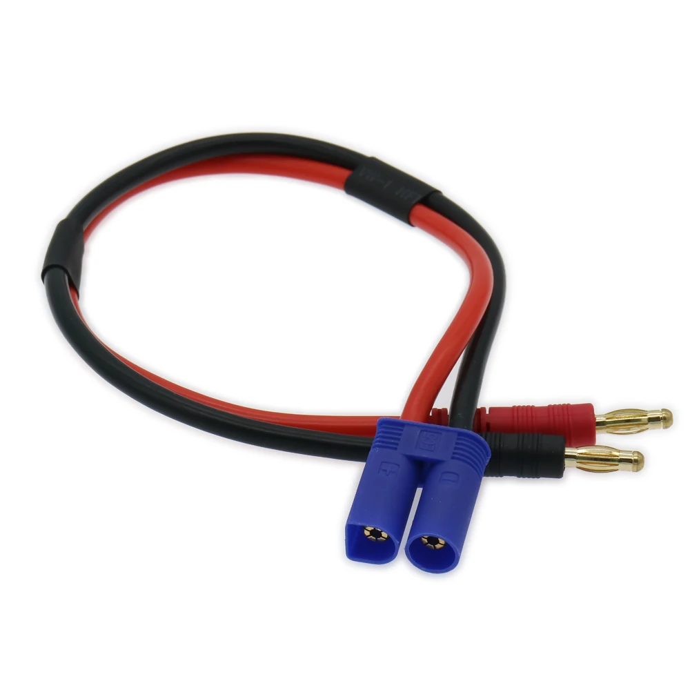 RCAWD 1x300 мм штекер EC5 и позолоченный 24K 4 0 силиконовый кабель-банан 12awg для зарядного