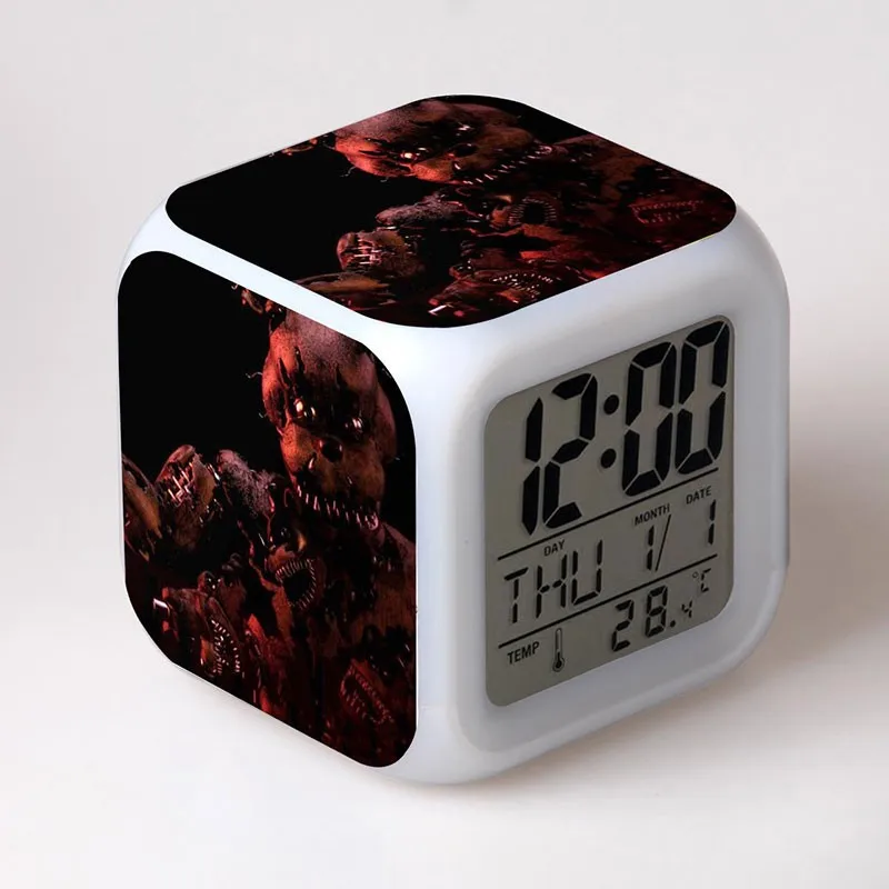 Gmaes аниме Рисунок Five Nights at Freddy's светодиодный Будильник мигающий красочный сенсорный свет FNAF Figma Freddy игрушки для детей