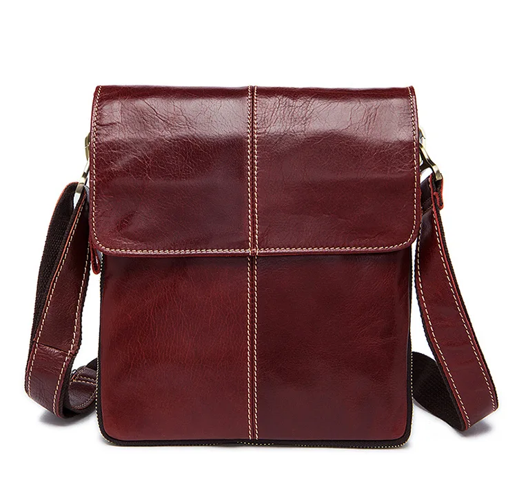red bag Деловые Сумки из натуральной кожи с клапаном, мужская сумка на плечо, маленькие дорожные сумки через плечо, высококачественные кожаные сумки-мессенджеры для мужчин - Цвет: red bag