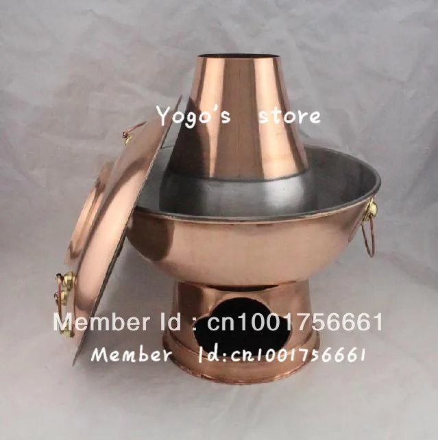 Китайский медный горячий горшок 28 см утолщенный монгольский китайский Пекинский