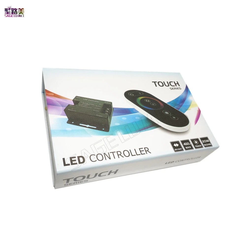 

free shipping for 5050 3528 2835 RGB LED strip Light Tape DC12-24V 18A RF Remote Wireless Touch Pad Panel LED Controller Dimmer