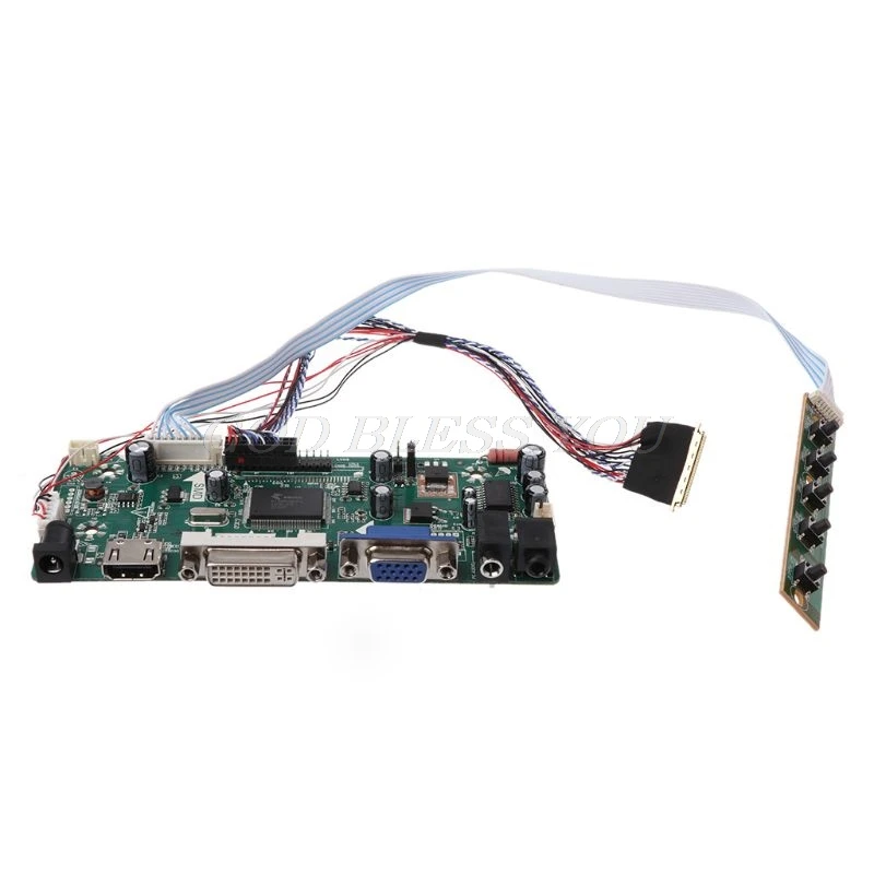 Плата контроллера ЖК DVI VGA Аудио пк модуль драйвера DIY Kit 15 6 &quotдисплей B156XW02 1366X768 1ch