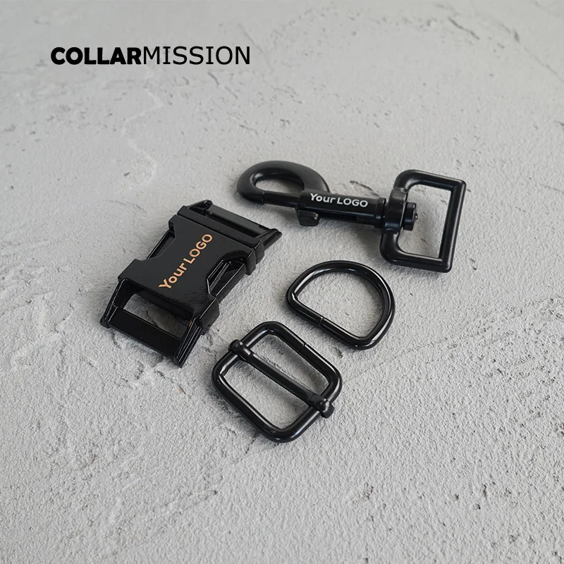 

(metal buckle+adjust buckle+D ring+metal dog clasp/set) quick-release buckle engraved buckle provide laser engraving service