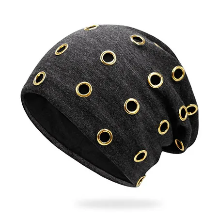 C4 Унисекс новая шапка с кольцами теплая шапочка шляпа панка Gorras зимняя вязаная хип-хоп шапка s шапка вязаная шапка головные уборы для мужчин и женщин - Цвет: C4