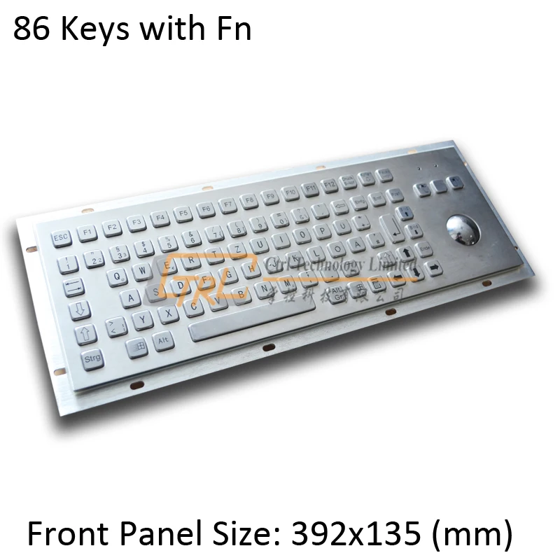 86 клавиш металлическая клавиатура с трекболом промышленная киоска IP65