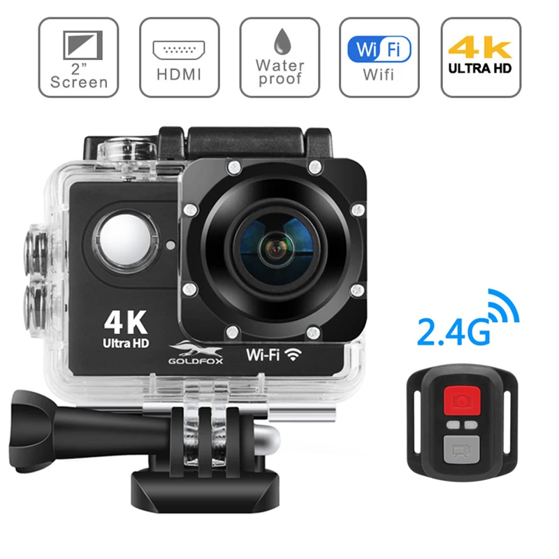 Экшн камера H9R Ultra HD 4K/25fps Wi Fi 2 0 дюйма 170D водонепроницаемая Спортивная для шлема