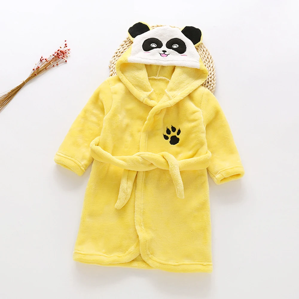 K06248Yellow Babyinstar/детские халаты; коллекция года; модный детский халат с капюшоном и милым кроликом для малышей; банный халат; детские халаты для девочек и мальчиков - Цвет: K06248Yellow