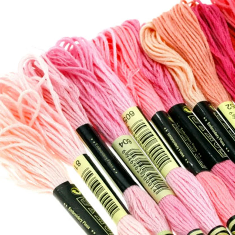 

100pcs Multi-Color DIY Cross Stitch Cotton Blended Embroidery Thread Floss Home Sewing Crafts