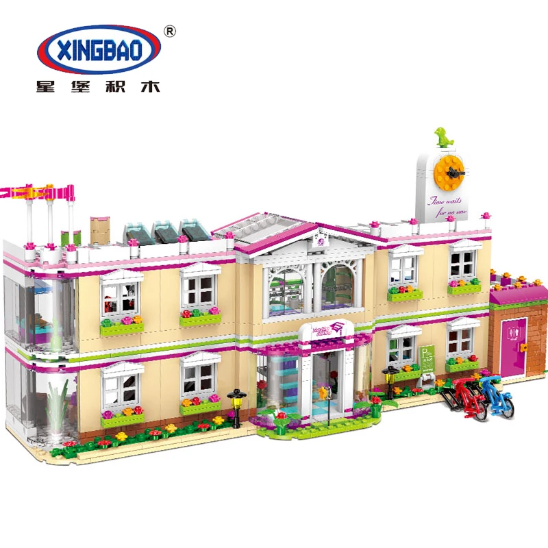 Новый XINGBAO 12001 город девушка друзья школьный дом счастливый обучающий