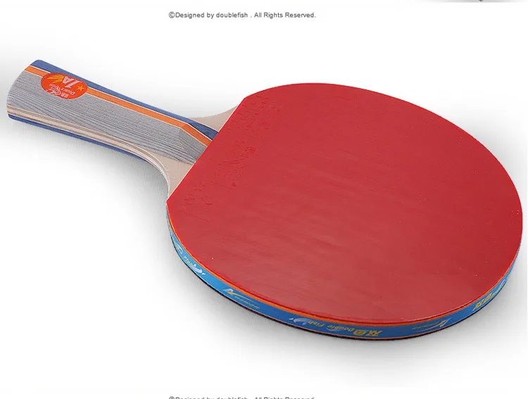 Original Double fish 1star 1A table tennis racket racquet wood Pinpong Bat Flared Handle Paddle for Beginner and Recreational