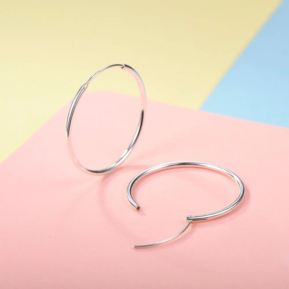 Серебряные серьги кольца SILVERCUTE для женщин и девочек изысканные ювелирные