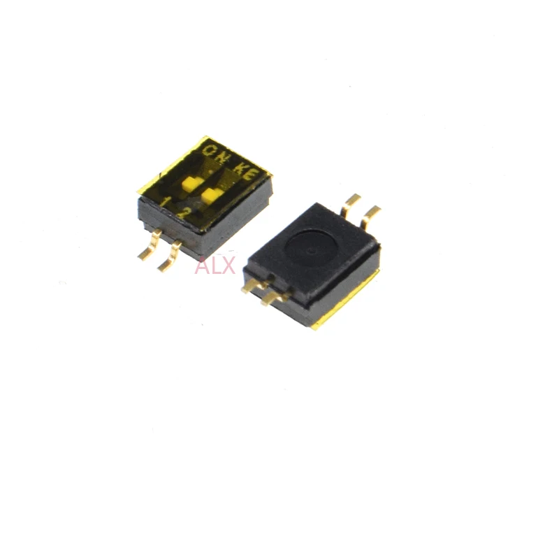 5 шт. Позолоченный SMD SMT 2 P 2-разрядный тумблер двухрядный 2-контактный шаг 1 27 мм