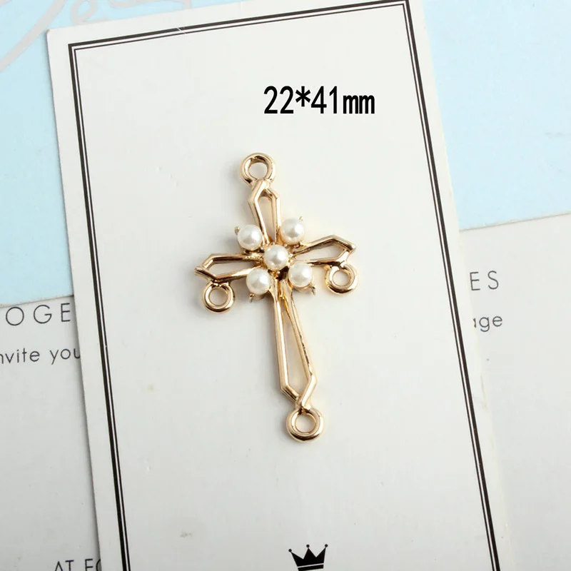 10 шт. жемчужно кресты Разъем Подвески браслет ручной работы при производстве